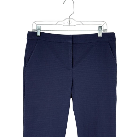 Trina Turk 8 Navy Textured Slim Leg Dress Pants Career Trousers Workwear - Picture 3 of 11